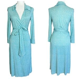 Vintage Diane Von Furstenberg Silk Patterned Classic Wrap Dress Size 12